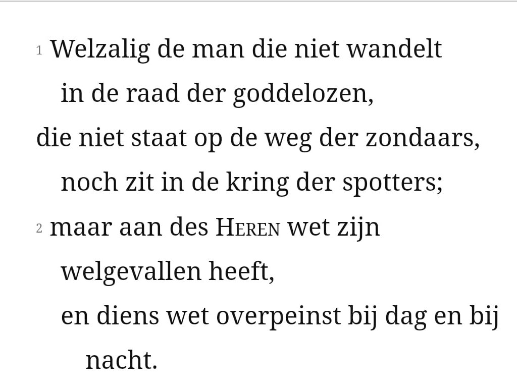 welzalig de man die niet wandeld in de raad
